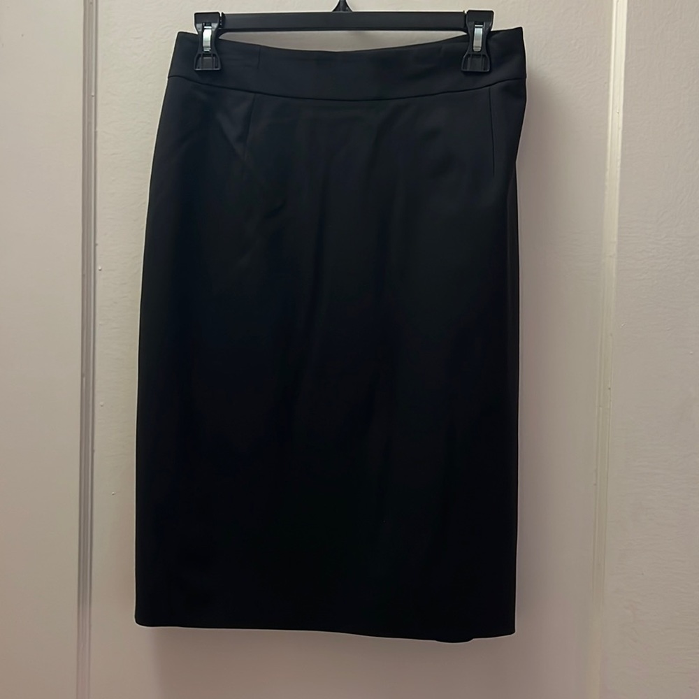Theory wool blend pencil skirt black